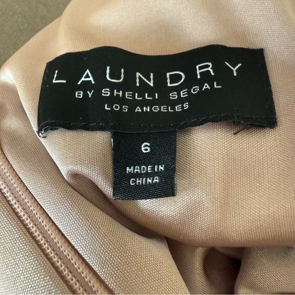 Laundry by Shelli Segal Metallic Pleated High-Low Dress – Soft Pink - Picture 5 of 5